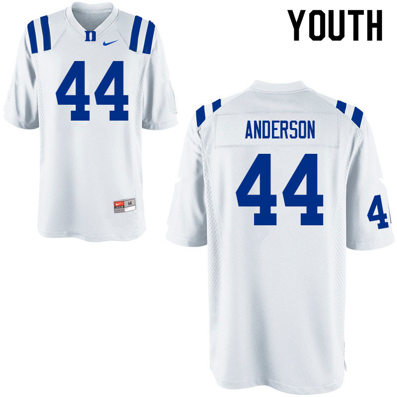 Youth #44 Grissim Anderson Duke Blue Devils College Football Jerseys Sale-White - Click Image to Close